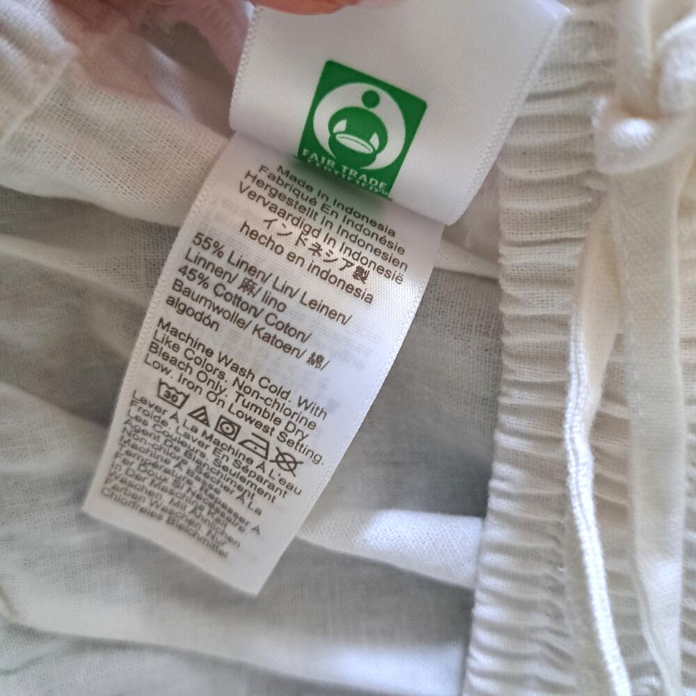 J CREW White Linen-blend Slim Wide Leg Pants Size 6 TALL Drawstring Casual - Picture 10 of 10